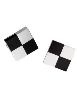 Black and White Checked Cufflink 30